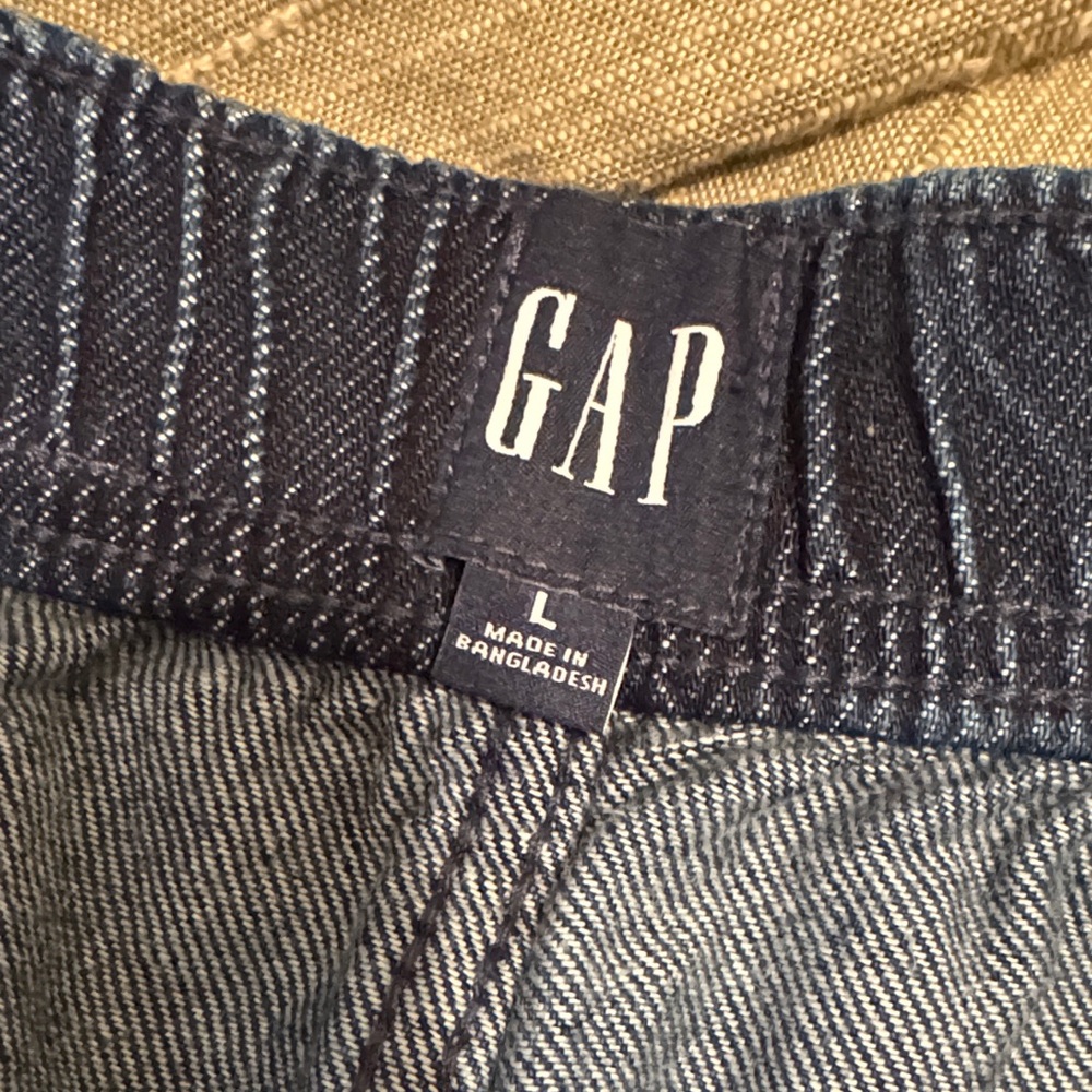 GAP Dark Indigo Abstract Floral Denim Barrel Jeans